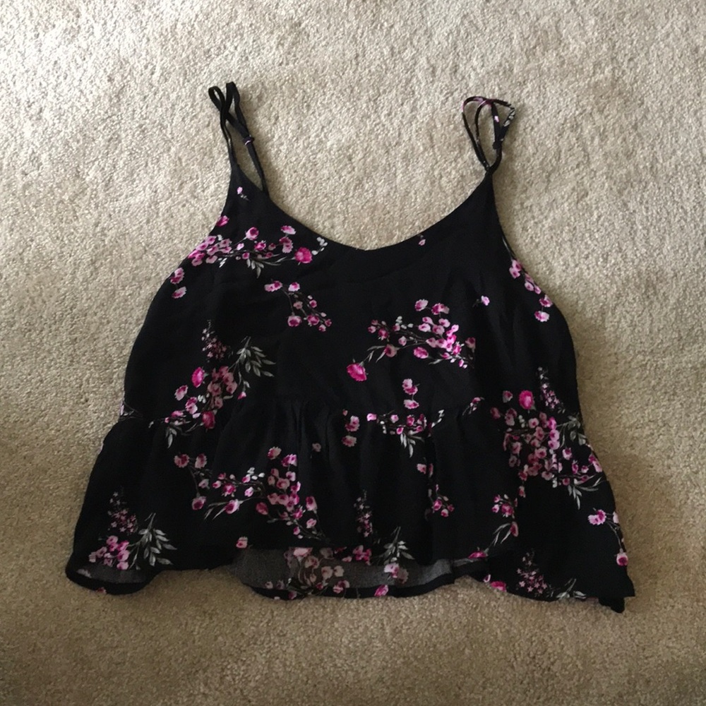 PACSUN LA HEARTS CROPPED FLOWY TANK